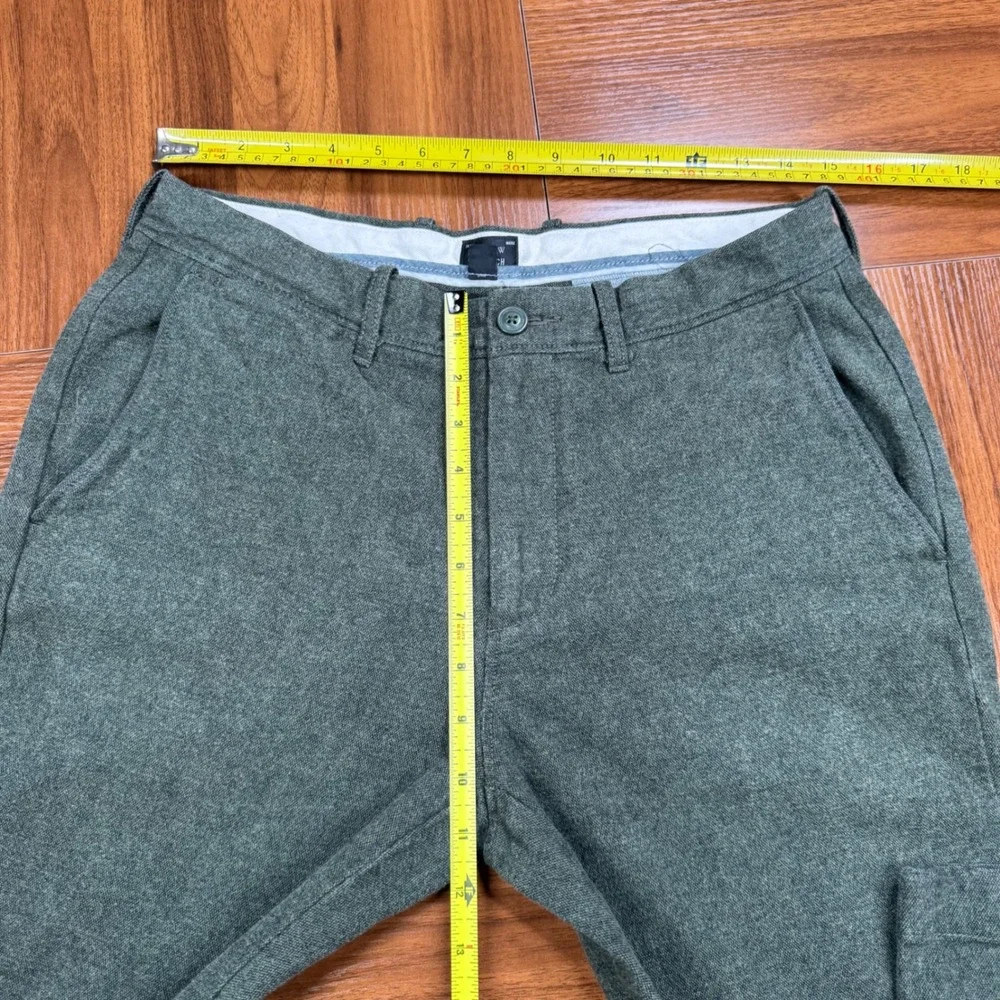 J.Crew Stretch Chinos Mens 31x32 Green Heathered Brushed Cotton Twill Pants